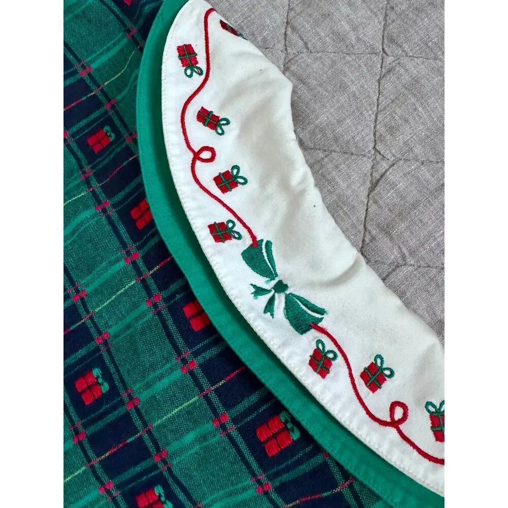 Vtg Copper Key Girl 14 Puritan Collar Christmas Gift Green Plaid Midi Dress